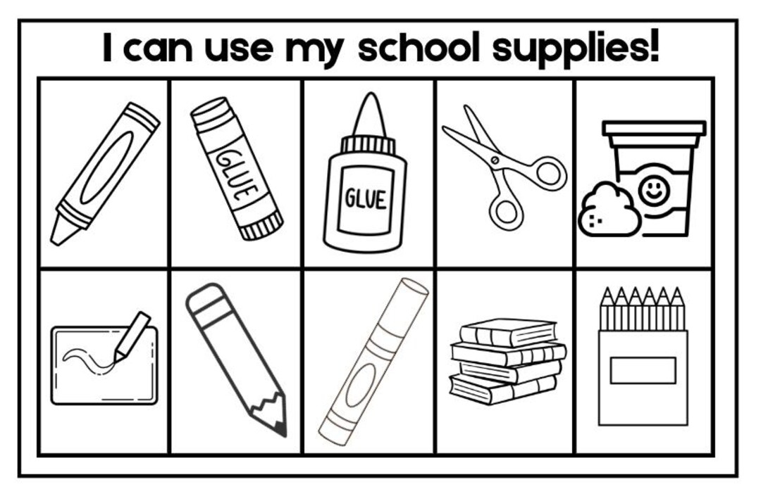 School Supplies Mastery Sticker Chart – Back to School Printable for ...