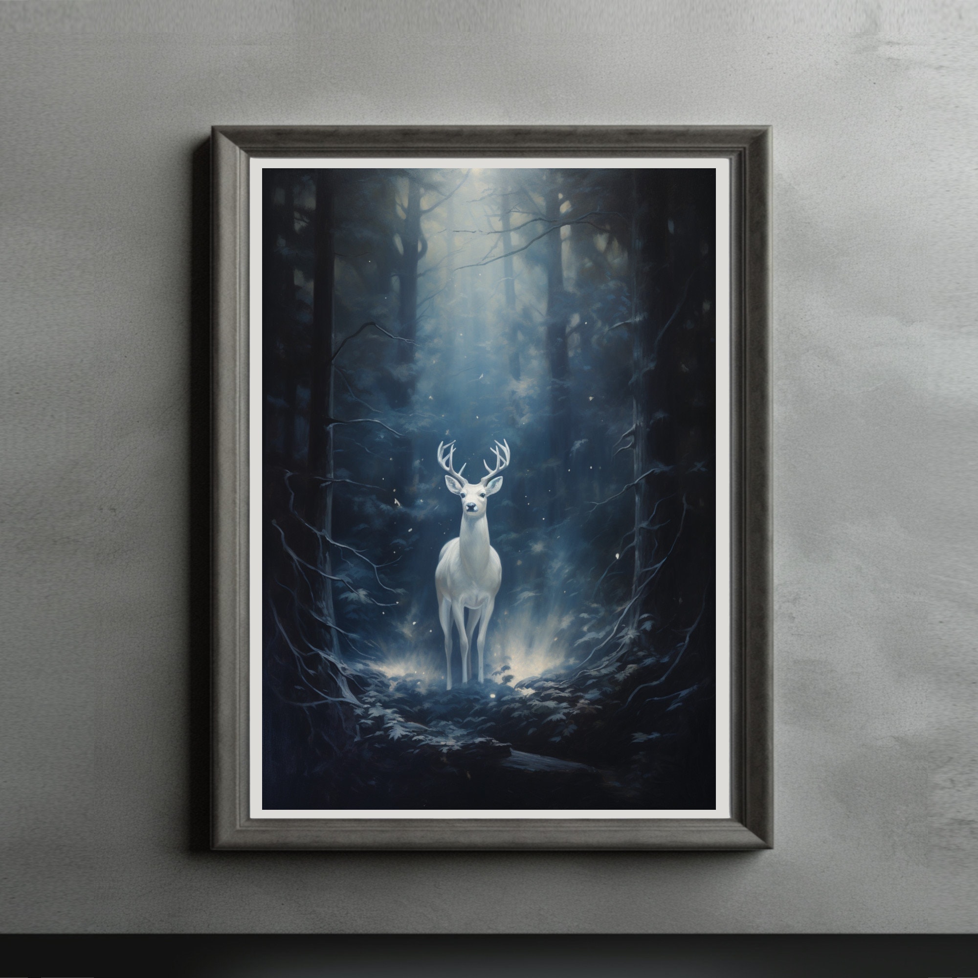 Black deer painting