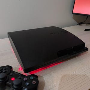 Refurbished Sony PS3 Slim 1TB Full HEN Custom Red LEDs + New Thermal Paste + New Thermal Pads + OEM Controller + Cords + Clean + Tested