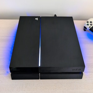 Refurbished Sony PlayStation 4 PS4 Custom Blue LED 500GB Console + New Thermal Paste + New Thermal Pads + Controller & Cords + TESTED CLEAN