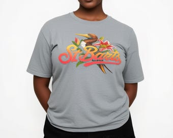 St Barts Bio-T-Shirt, Farbspritzer Karibik, Unisex-Oberteil