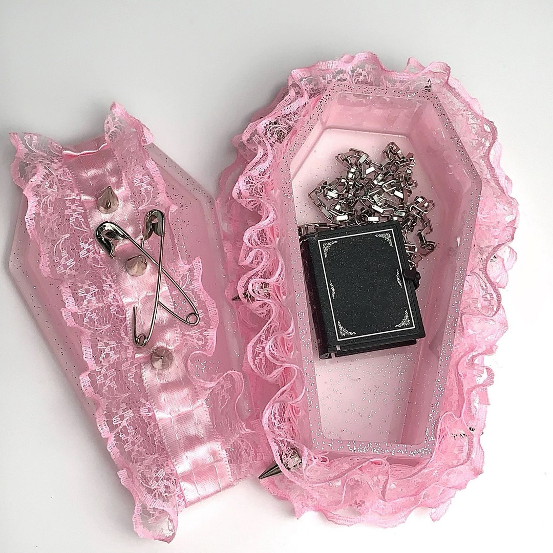 Coffin Jewelry Box, Lace Gothic Room Decor, Y2K Jewelry Holder Etsy