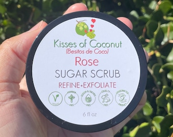 Rose Oil Sugar Scrub • Natural Body Scrub • Exfoliating Scrub With Essential Oils • Vegan, Paraben, and Cruelty Free