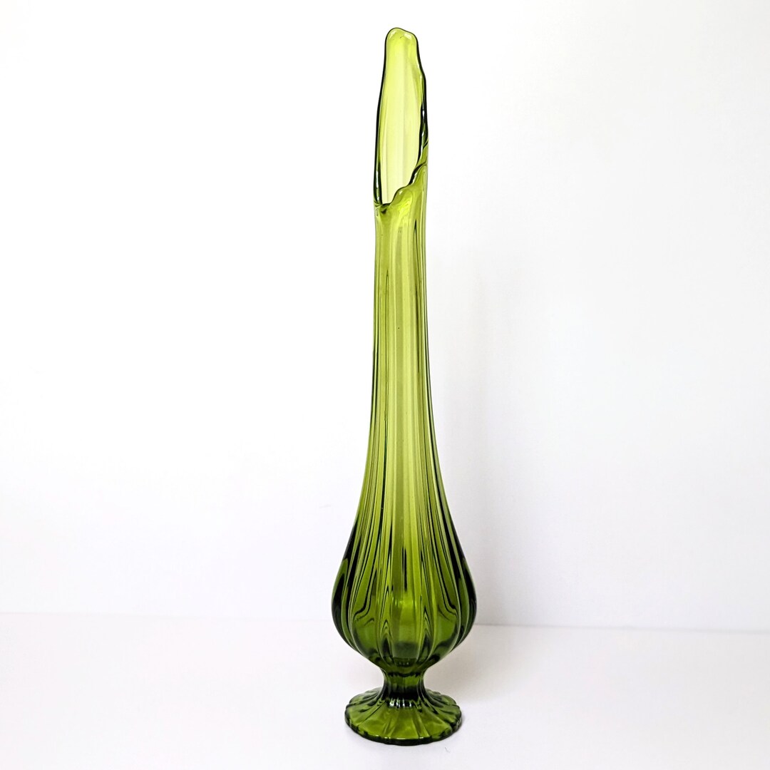 LE Smith Swung Vase 16.5 Olive Green Avocado Large Art Etsy