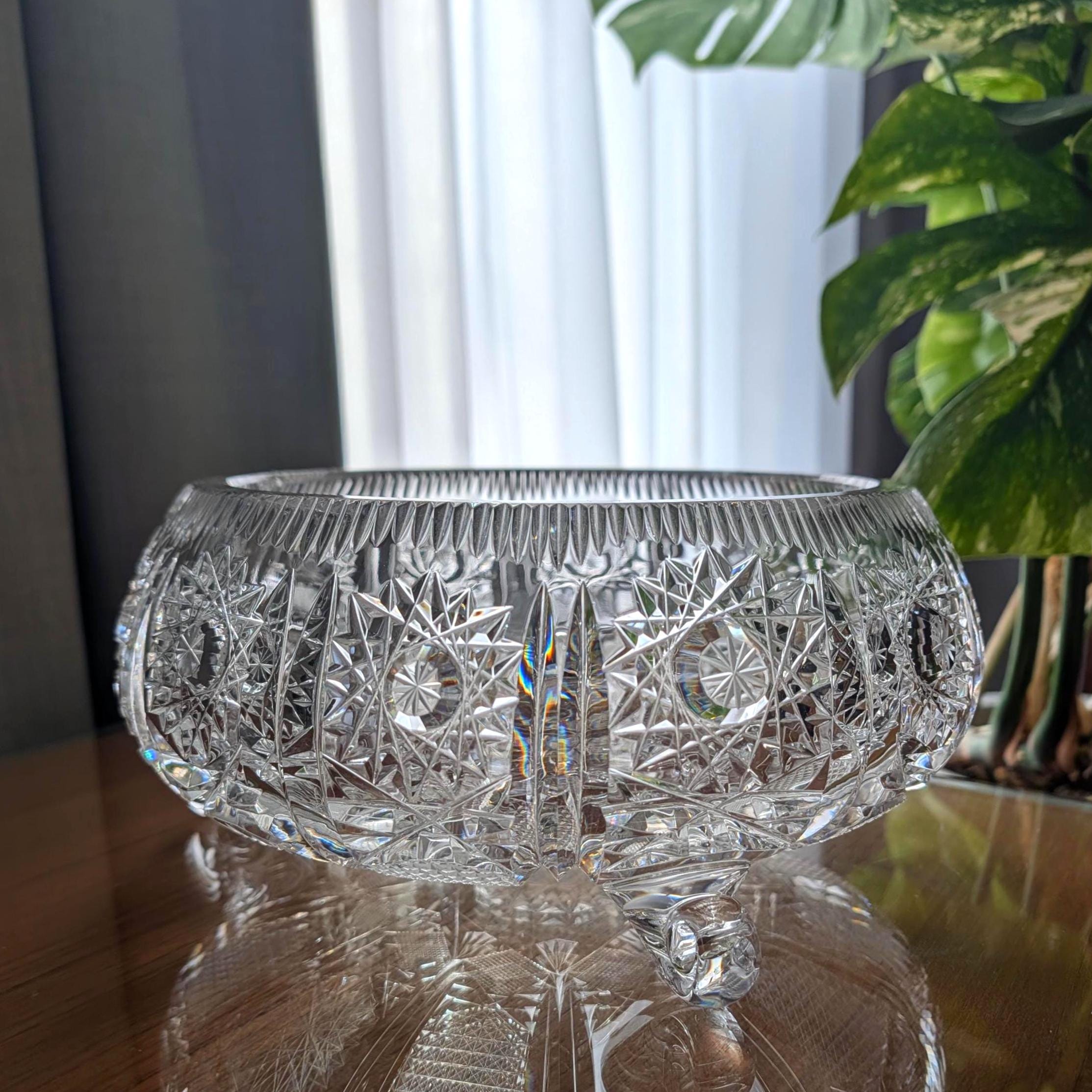 Antique Crystal Bowl - Etsy