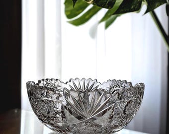 ABP Clark Crystal Bowl: Signed Antique American Brilliant Cut Glass, Galatea Pattern - 1903 Catalog