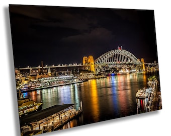 Sydney Harbour Bridge night photography, landscape photography - Large Print/Canvas/Acrylic/Metal