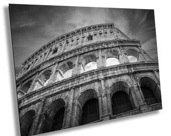 Rome Colosseum Print: Black and White Photography, Italy Architecture