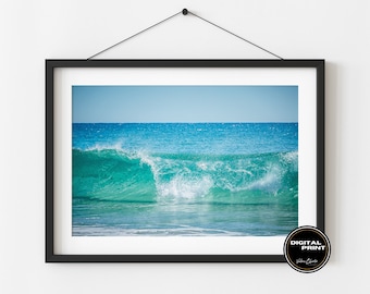 Ocean Wave Photography Print: Coastal Beach Wall Art (Digital Download)