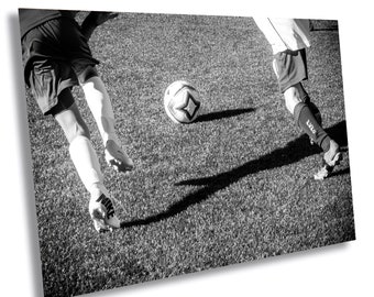 Soccer Ball Black and White Photography Print: Boys Sports Room Decor