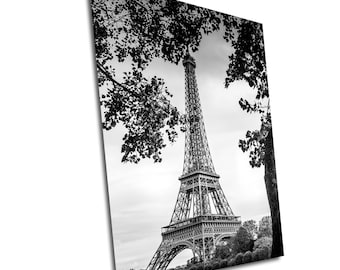 Eiffel Tower Black and White Photography Print: Paris Wall Art