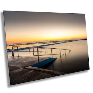 Narrabeen Beach rock pool sunrise poster, Beach and ocean photography, wall decor photography on Large Print/Canvas/Acrylic/Metal