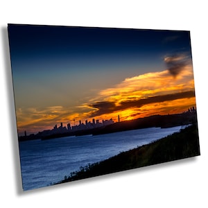 Sydney Sunset Cityscape Photo Art: Australia Skyline Print - Large Print/Canvas/Acrylic/Metal