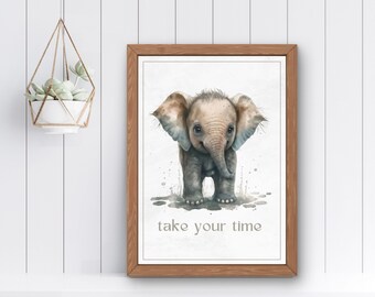 Elephant Wall Art, INSTANT DOWNLOAD, Quote Art Printable, Childrens Room Art, Printable Book Art, Kids Wall Art, Wall Art for Nursery