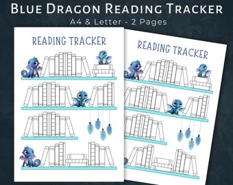 Dragon Reading Tracker Printable Kids, DOWNLOAD, Summer Reading Chart, Bookshelf Tracker, Kids Book Worksheet, Colouring Book Reward Log PDF
