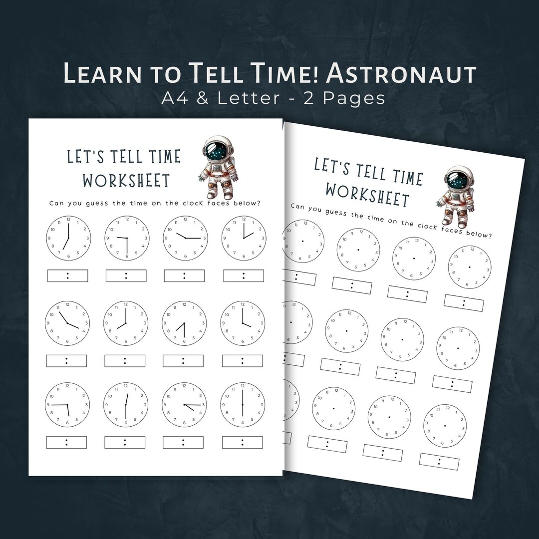 Tell the Time Worksheet DOWNLOAD Clock Printable Homeschool - Etsy