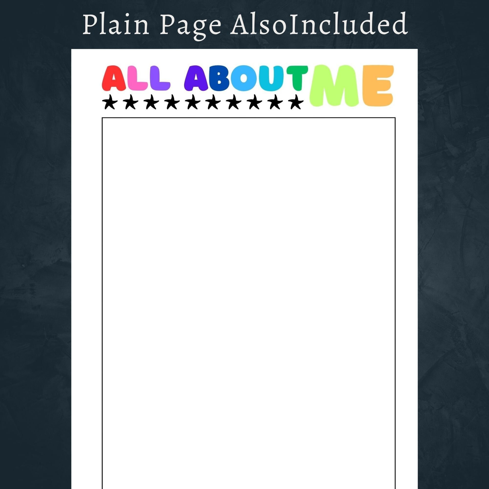 All About Me Printable Book Preschool, INSTANT DOWNLOAD, All About Me ...