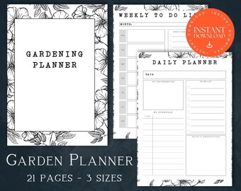 Garden Planner, INSTANT DOWNLOAD, Gardening Printable, Plant Organiser, Garden Designer, Garden Notebook, Seed Tracker, Garden Calendar, PDF