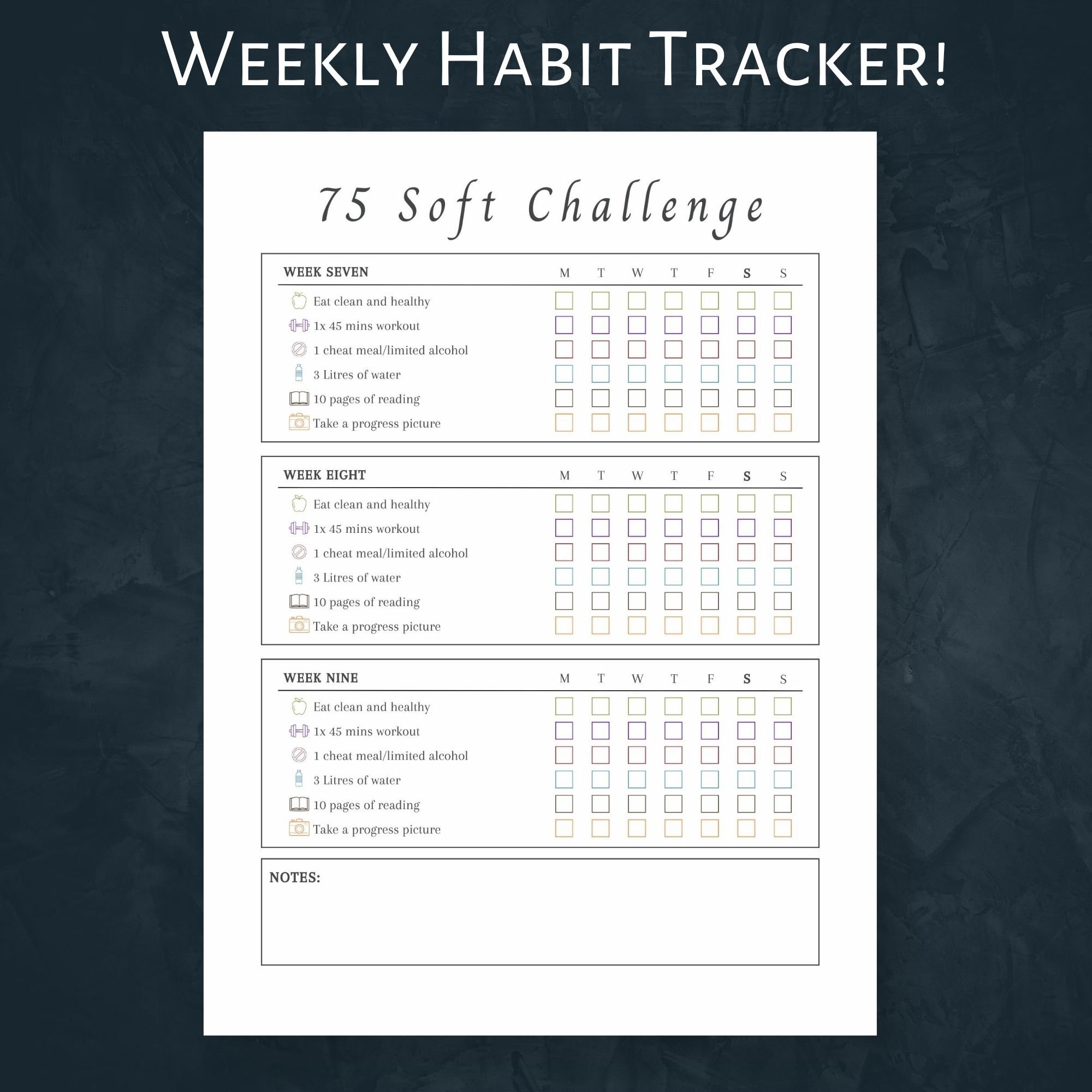 75 Soft Challenge Printable 75 Day Soft Challenge Printable Habit 75 Soft Challenge Printable 75 Day Soft Challenge Printable Habit