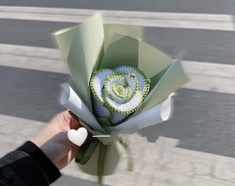 Handmade Crochet Rose Bouquet: Everlasting Cotton Flower Gift