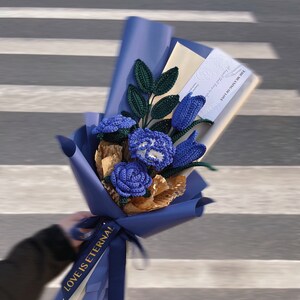Häkelblumenstrauß|Gehäkelte Nelke|Häkelrose|Häkeln Tulpen|Handgemachte gestrickte Blumen|Geschenk für sie|Geschenk zum Muttertag