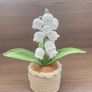 Crochet Lily of the Valley, Crochet Flower Pot, Cute Crochet Flower, Gift for Mom, Her, Colleague, Sendoff, Friend, Grandma, bae