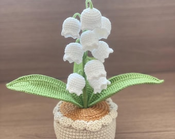 Crochet Lily of the Valley, Crochet Flower Pot, Cute Crochet Flower, Gift for Mom, Her, Colleague, Sendoff, Friend, Girlfriend