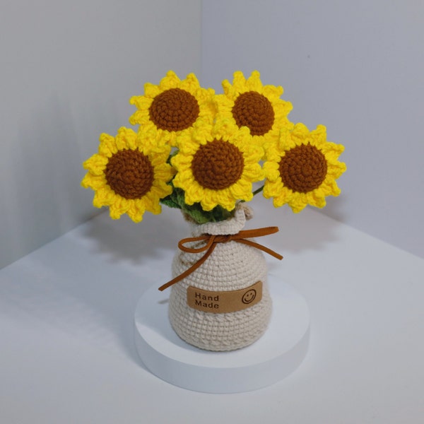 Mother's Day Gifts, Crochet Flower in the Pot, Home Decor, Crochet Flower Decoration, Crochet Flower Decor, Tulip. Sunflower, Daisy Pot