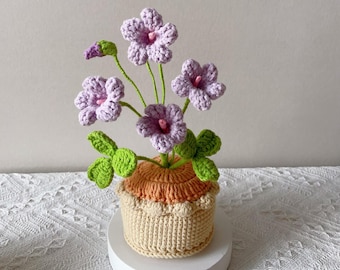 Crochet Flower in Pot, Handmade Gift for Mom, Birthday Gifts, Home Decoration, Crochet Sunflower Pot, Gift for Girlfriends, Crochet Flowers