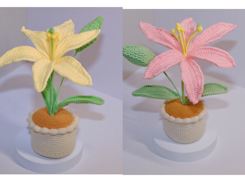 Crochet Flower in the Pot, Home Decor, Crochet Flower Decoration, Crochet Flower Decor, Tulip. Sunflower. Daisy Pot, Mother's Day Gifts afbeelding 10