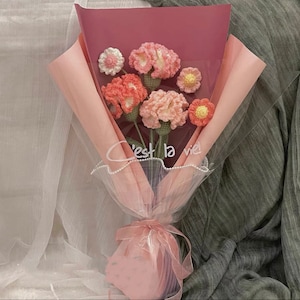 Häkeln Sie Nelke, Häkelblume, Häkelblumenstrauß Geschenk, Häkeln Sie Blume Schreibtisch Dekor, Geschenk für Mutter, Sie, Kollege, sendoff, Freund