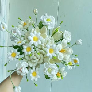 Crochet Flower Bouquet, Wedding Bouquet, Handmade Gift for Her, Girlfriend Wedding, Birthday, Wedding ,Suitable for Wedding Bridal Bouquet