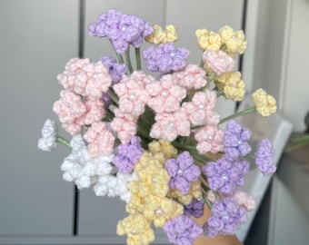 Baby's Breath Gift, Crochet Flower, Crochet Flower Bouquet Gift, Crochet Flower Desk Decor, Gift for Mom, Her, Colleague, Sendoff, Friend