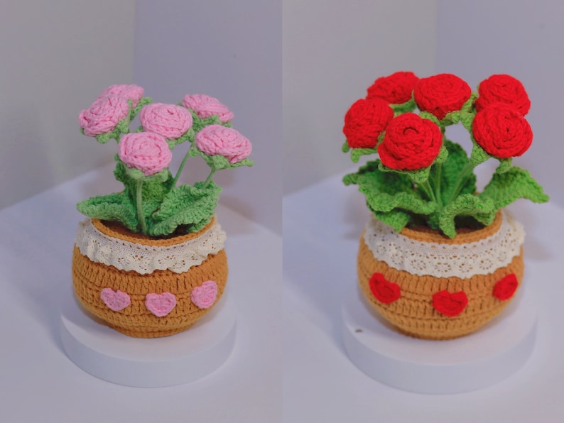 Crochet Flower in the Pot, Home Decor, Crochet Flower Decoration, Crochet Flower Decor, Tulip. Sunflower. Daisy Pot, Mother's Day Gifts afbeelding 9