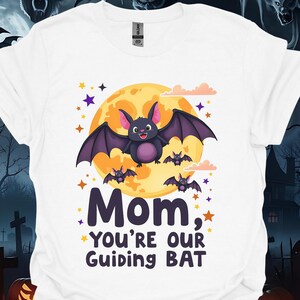 Mom is Guiding Bat - ---------- Keyword - Unisex Soft style tee, Perfect Mom Gift for Fall & Halloween Apparel.