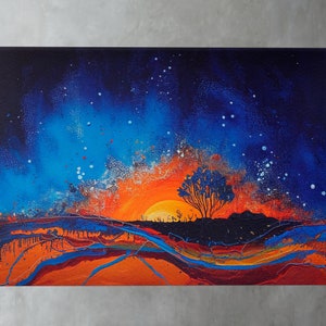 Australian Style Art Print, Digital Download, Landscape, Colourful Wall Art, Contemporary Art, Modern Art, Abstract Art