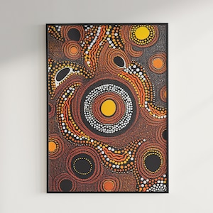 Australian Style Art Print, Digital Download, Traditional Australian Wall Art, Contemporary Art, Modern Art, Abstract Art