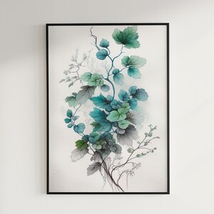 Botanischer Druck, botanischer Kunstdruck, botanisches Poster, digitaler Download, botanischer Kunstdruck, Pflanzendruck, Blumen