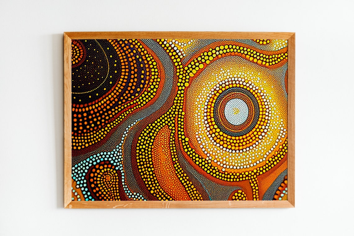 Aboriginal Art, Australian Style Art Print, Digital Download