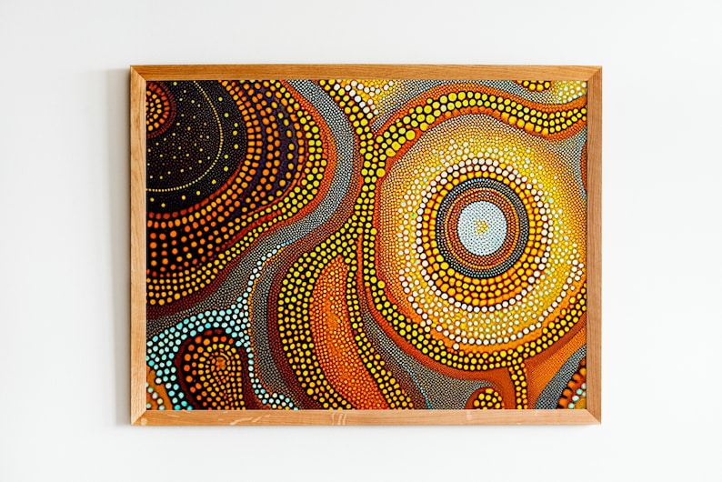Aboriginal Art, Australian Style Art Print, Digital Download
