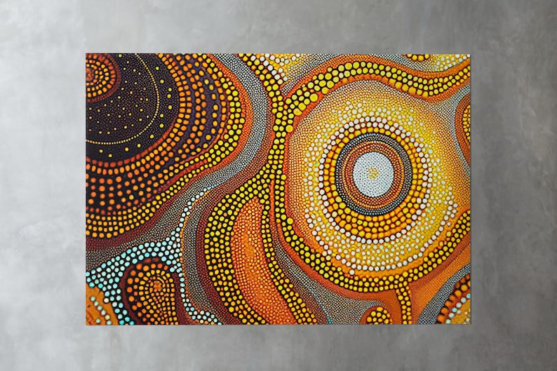 Aboriginal Art, Australian Style Art Print, Digital Download