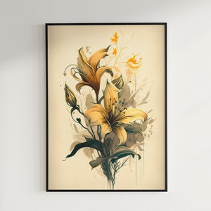 Botanischer Druck, botanischer Kunstdruck, botanisches Poster, digitaler Download, botanischer Kunstdruck, Pflanzendruck, Blumen