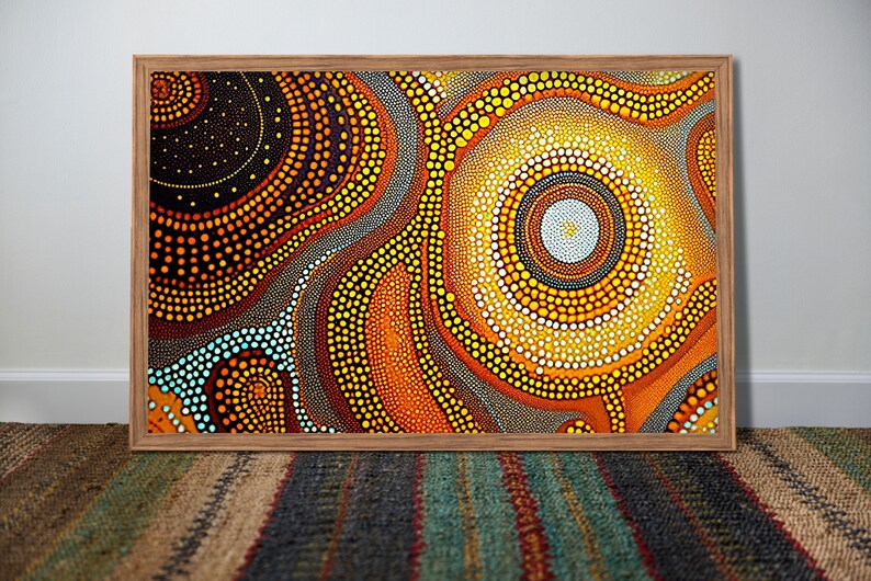 Aboriginal Art, Australian Style Art Print, Digital Download
