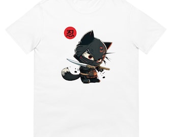 Ninja Cat T Shirt / Gatto amante T-shirt / Arti marziali / Cultura giapponese Graphic Tee / Camicia ninja / Anime Graphic Tee / Unisex T-Shirt