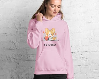 Carina felpa con cappuccio Corgi: regalo perfetto per lei, felpa con cappuccio Kawaii Corgi, regalo amante dei cani, regalo amante dei Corgi, regalo mamma cane, regalo papà cane