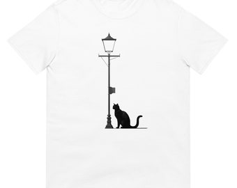 Gatto solitario sotto la luce T-Shirt / Minimalist Design Tshirt / Cat Lover Tee / Cat Lover Gift / Unisex T-Shirt