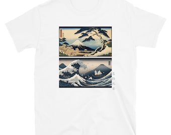La grande onda di Kanagawa di Katsushika Hokusai / Camicia d'arte giapponese / Camicia Aka-fuji / T-shirt unisex ispirata a Ukiyo-e