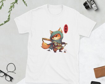 Ninja Fox Tee / Camicia Anime / Camicia Animale / Camicia Giapponese / Camicia Arti Marziali / Camicia Cute Fox / Anime Graphic Tee / T-Shirt Unisex