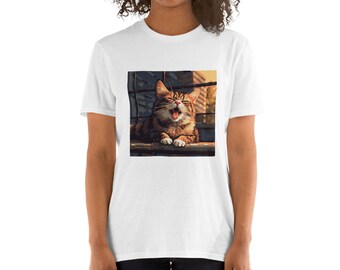 Cat Tee / Cat lover shirt / Un gatto sbadigli Funny Tee / Cat lover regalo / Regalo fidanzata gatto / Cat Mom Gift / Maglietta Unisex