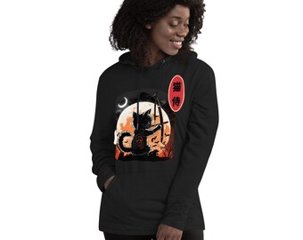 Felpa con cappuccio Kawaii Samurai Cats / Felpa con cappuccio Ninja giapponese / Felpa con cappuccio Cat Lover / Felpa con cappuccio Ninja Samurai Kitten